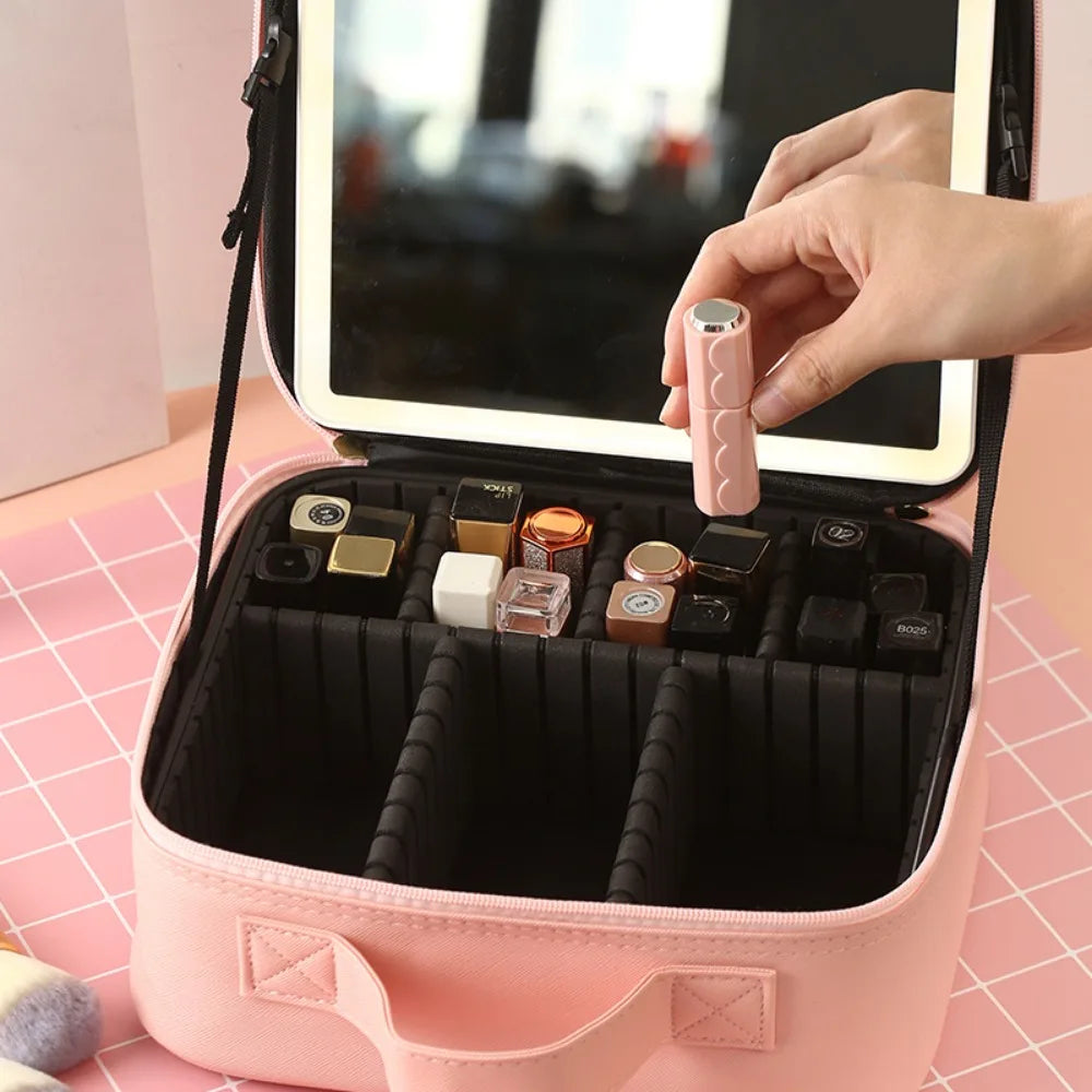 Trousse Maquillage avec Miroir LED – Organisateur Cosmétique de Voyage