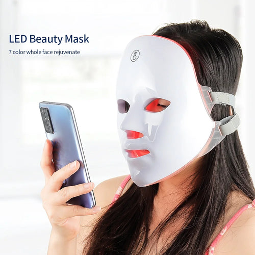 Masque LED Visage – 7 Couleurs Photon Anti-Âge