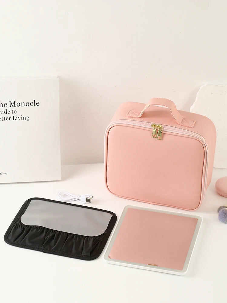 Trousse Maquillage avec Miroir LED – Organisateur Cosmétique de Voyage
