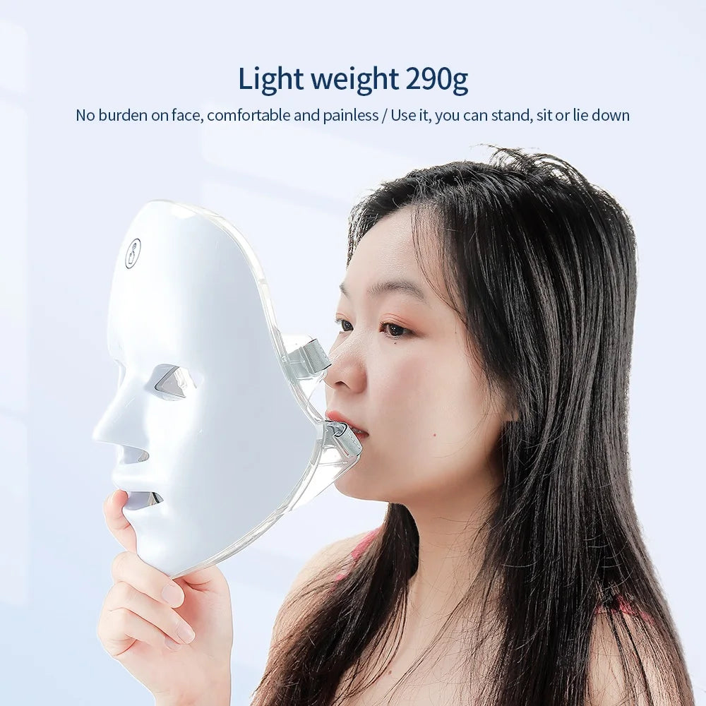 Masque LED Visage – 7 Couleurs Photon Anti-Âge